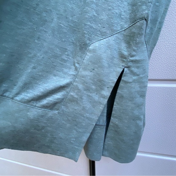 Hessnatur x About You 100% Linen Green Midi Dress XL Made in Lithuania V Neck - Picture 4 of 9